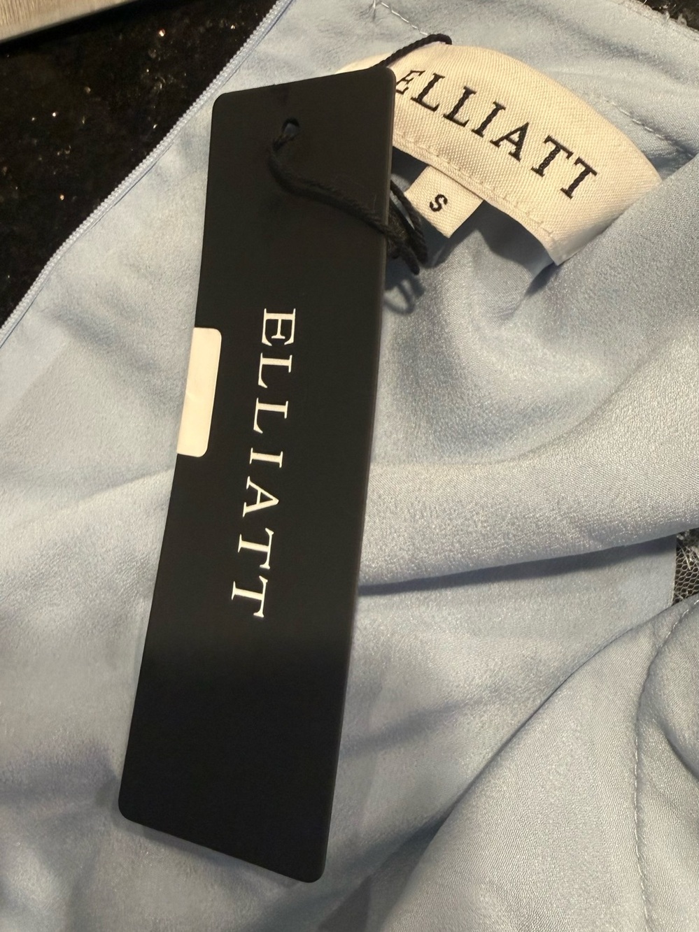 ELLIATT Annabelle Embellished Evening Gown Blue Wedding Guest Dress size S NWT - Picture 11 of 11